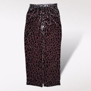 Tibi Cheetah Velvet Pant in Rosewood/Navy NWOT Size‎ Small Indie Sleaze